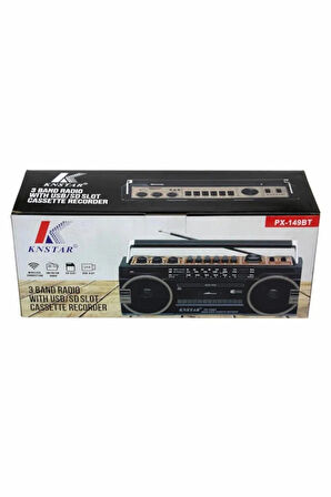 PX-149BT Bluetooth USB SD FM Kaset Çalar Radyo Knstar