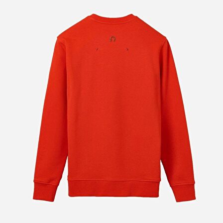 Sweatshirt %100 Organik Pamuk Bisiklet Yaka 3 Iplik Kalın Kumaş Basic Turuncu Kadın