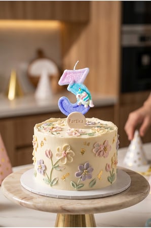 Unicorn Figürlü Pastel Renkli Rakam Mum Doğum Günü Pasta Süsü