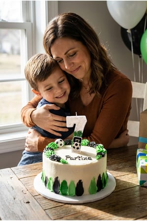 Futbol Topu Detaylı Beyaz-Yeşil Simli Rakam Mum Doğum Günü Pasta Süsü
