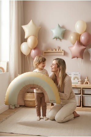Sarı Gökkuşağı Retro Folyo Balon Doğum Günü Baby Shower Rainbow Temalı Konsept Parti Süsleme Vintage Dekorasyon Balonu