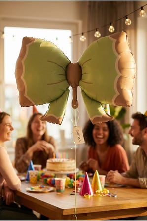 Retro Yeşil Fiyonk Folyo Balon Baby Shower Doğum Günü Parti Süsü
