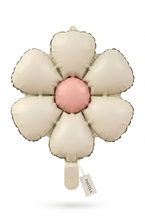 Mat Krem Papatya Retro Folyo Balon Doğum Günü Baby Shower Bahar Temalı Konsept Parti Süsleme Vintage Dekorasyon Balonu