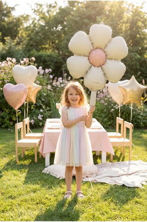 Mat Krem Papatya Retro Folyo Balon Doğum Günü Baby Shower Bahar Temalı Konsept Parti Süsleme Vintage Dekorasyon Balonu