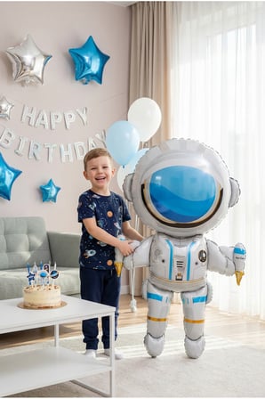Büyük Astronot Folyo Balon 120 cm Uzay Temalı Doğum Günü Parti Süsü