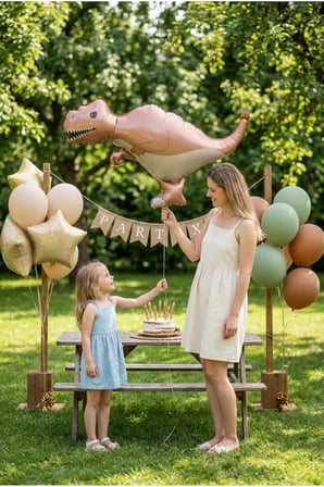 Mat Kahverengi T-Rex Retro Dinozor Folyo Balon 64x40 cm Dinozor Temalı Çocuk Doğum Günü Parti Süsü