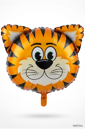 Safari Kaplan Kafa Folyo Balon 35x41 cm Safari Temalı Çocuk Doğum Günü Parti Süsü