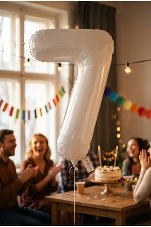 Beyaz 32 İnç Rakam 7 Folyo Balon 7 Yaş Doğum Günü Konsepti Sayı Balonu Helyum Uyumlu Parti Dekorasyon Süsleme