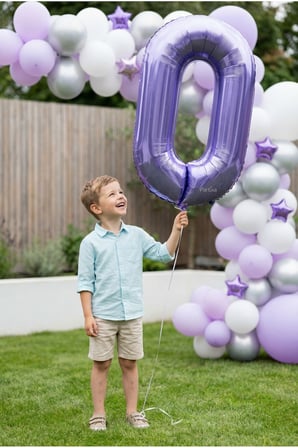 32 İnç Mor Rakam 0 Folyo Balon