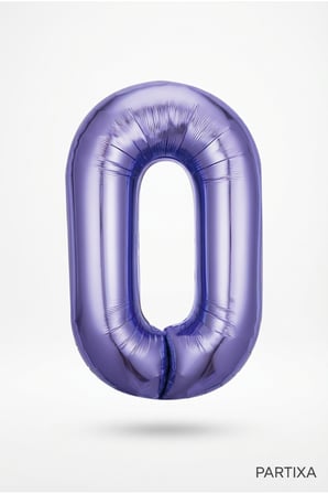 32 İnç Mor Rakam 0 Folyo Balon