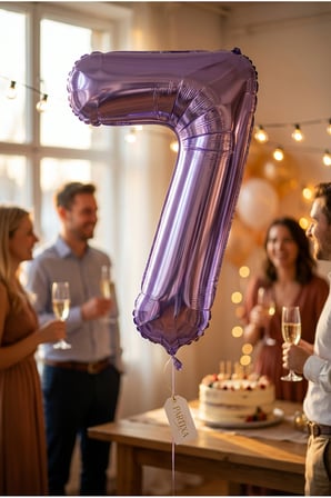 32 İnç Mor Rakam 7 Folyo Balon