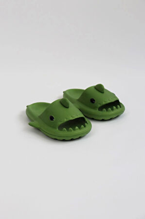 WG500 Köpekbalığı Haki Unisex Tam Ortopedik Terlik Shark Slides