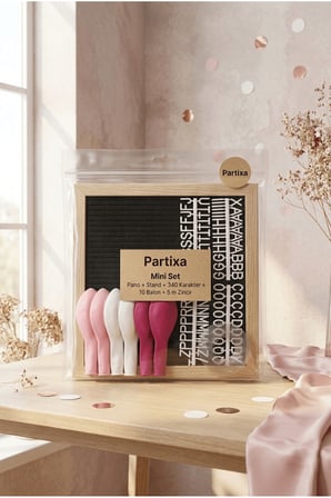 Bekarlığa Veda Bride To Be Süsleme Mini Set Siyah Keçe Yazı Panosu Standlı Balon Zincirli