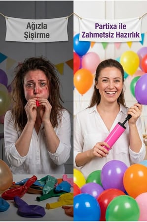 25 cm Balon Pompası | Manuel El Pompası | Karışık Renk | Hızlı ve Pratik Balon Şişirme