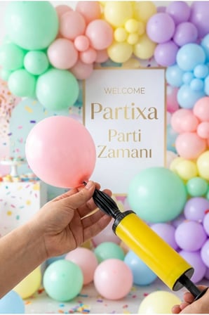 25 cm Balon Pompası | Manuel El Pompası | Karışık Renk | Hızlı ve Pratik Balon Şişirme