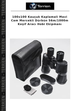 100x100 Kauçuk Kaplamali Mavi Cam Mercekli Dürbün 56m/1000m Keşif Aracı Hobi Ekipmanı
