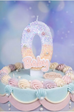 Sarı Baby Temalı Rakam Mum ve Balon Standı Seti - Doğum Günü Parti Süsleme Paketi (0-9 Yaş)