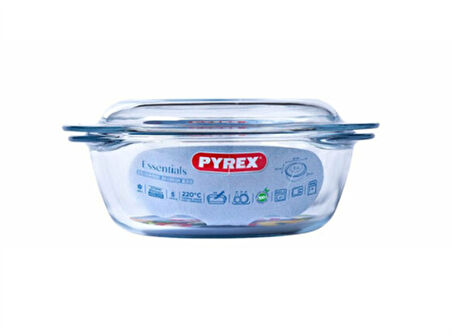 Pyrex 208A000/7343 Kapaklı Cam Yuvarlak Fırın Kabı 3L