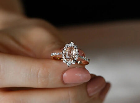 Tasarım Pırlanta Morganite Yüzük