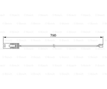 DİSK BALATA İKAZ KABLOSU, ARKA, 790 MM