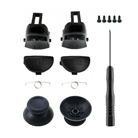 040 050 055 Analog Topuz Omuz Tuşu Tetik Yedek Vida Tornavida Set PS4 Kol Tamir Yedek Parça