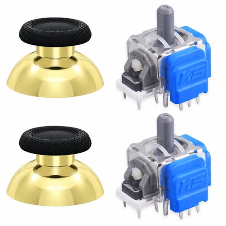 PS5 Manyetik Motor 2+2 Set Altın Krom Analog Topuz Hall Sensör Playstation 5 Yedek Parça