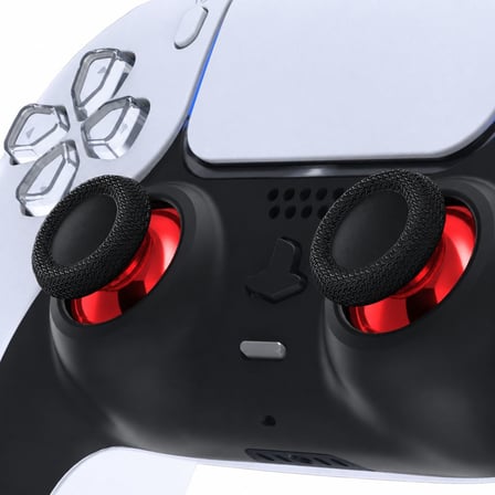 2 Adet PS5 Analog Topuz Kırmızı Krom Başlık Playstation 5 Kol Tamir Yedek Parça