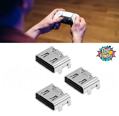 PS5 Type-C Şarj Soketi Playstation 5 Dualsense Kol Yedek Parça 3 Adet