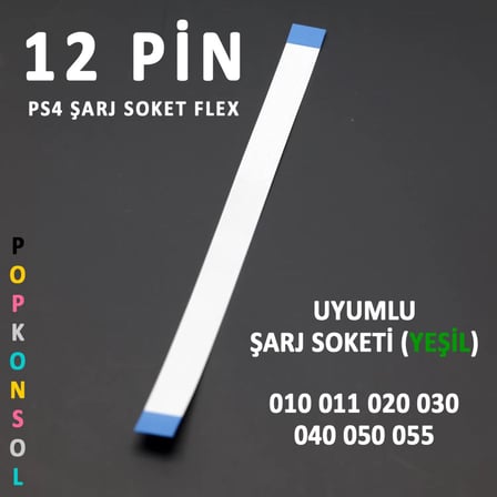 PS4 12 Pin Flex Şarj Soket Kablosu 010 011 020 030 040 050 055 Uyumlu Playstation 4 Kol Yedek Parça