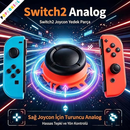 Nintendo Switch 2 Joy-Con Sağ Analog 3D Joystick NS2 Tamir Yedek Parça Turuncu