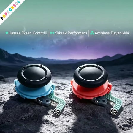 Nintendo Switch 2 Joy-Con Sol-Sağ Analog Set 3D Joystick NS2 Tamir Yedek Parça Mavi-Turuncu