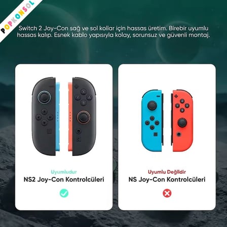 Nintendo Switch 2 Joy-Con Sol-Sağ Analog Set 3D Joystick NS2 Tamir Yedek Parça Mavi-Turuncu