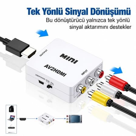AV2HDMI Çevirici 1080P Dönüştürücü PS1 PS2 Wii Xbox 360 NES SNES N64 Sega Dreamcast Retro Oyun Konsol Adaptör