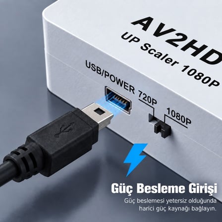 AV2HDMI Çevirici RCA 1080p Dönüştürücü PS1 PS2 Xbox 360 Wii NES SNES N64 Sega Dreamcast Atari Aksesuar
