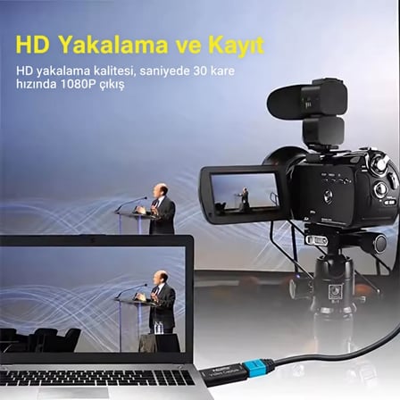 HDMI USB Video Capture Görüntü Yakalama Kartı 1080P Kamera DSLR Oyun Konsolu Kayıt ve Yayın Adaptörü