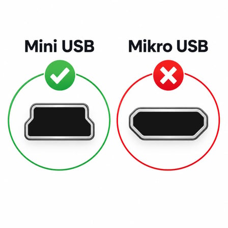 Mini USB B 5 Pin Data ve Şarj Kablosu 1.5 Metre
