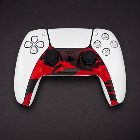 PS5 Dualsense Dekoratif Çıta Renkli Trim Şerit Playstation 5 Kol Aksesuar Kamuflaj Kırmızı
