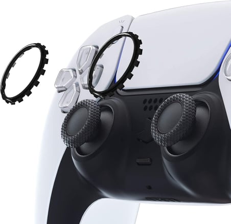 PS5 DualSense Analog Halka Yüzük PlayStation 5 Kol Accent Ring Dekoratif Yedek Parça 2 Adet Siyah
