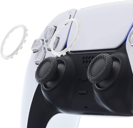 PS5 DualSense Analog Halka Yüzük PlayStation 5 Kol Accent Ring Dekoratif Yedek Parça 2 Adet Beyaz