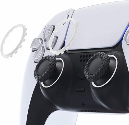 PS5 Ring DualSense Analog Çerçevesi PlayStation 5 Kol Tamir Parçası 2 Adet Halka Beyaz