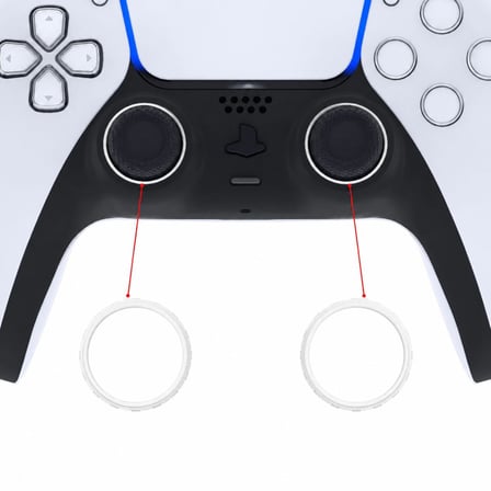 PS5 Ring DualSense Analog Çerçevesi PlayStation 5 Kol Tamir Parçası 2 Adet Halka Beyaz