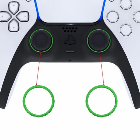 PS5 Ring DualSense Analog Çerçevesi PlayStation 5 Kol Tamir Parçası 2 Adet Halka Yeşil