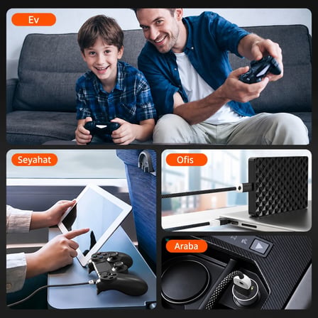 PS4 Oyun Kolu Şarj Kablosu 1.5 Metre DualShock 4 Uyumlu Micro USB Şarj ve Data Kablosu