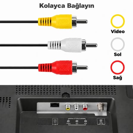 PS1 PS2 PS3 TV Kablosu RCA AV Audio Video PlayStation Ses Görüntü Bağlantı Kablosu