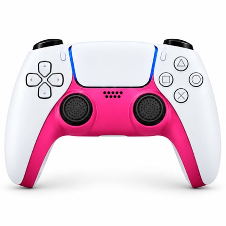 PS5 Dekoratif Trim Analog Koruyucu Silikon Kılıf Set Playstation 5 Dualsense Renkli Ön Şerit Aksesuar Pembe