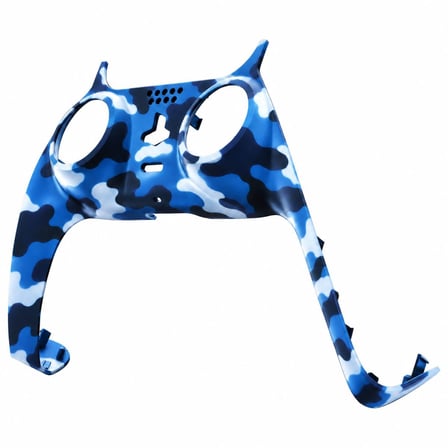 PS5 Dekoratif Trim Analog Koruyucu Silikon Kılıf Set Playstation 5 Dualsense Renkli Ön Şerit Aksesuar Kamuflaj Mavi