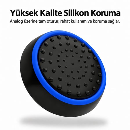 2 Adet Analog Koruyucu Silikon Kılıf Topuz Koruma PS4 PS5 Xbox One 360 Series SX Switch Pro Uyumlu Mavi