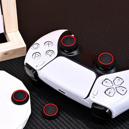 4 Adet Analog Koruyucu Silikon Kılıf Topuz Koruma PS4 PS5 Xbox One 360 Series SX Switch Pro Uyumlu Kırmızı