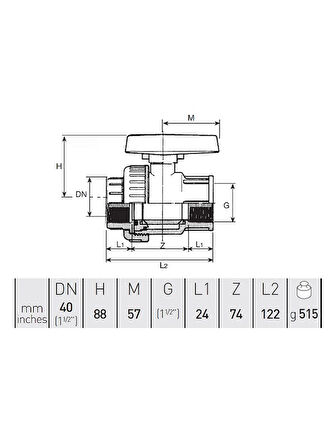 PVC Vana, 1.1/2" 40mm 