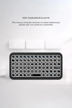 Özel Seri Kablosuz Klavye Rgb M7 Siyah Akıllı Işıklı Mini